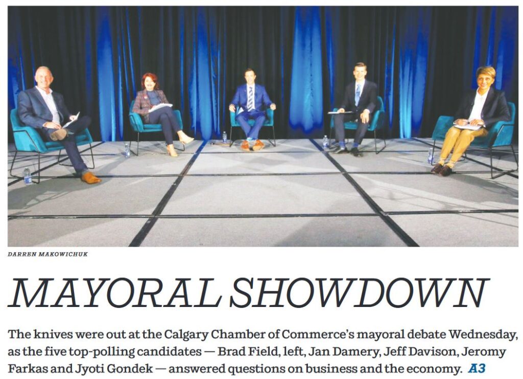 Calgary Herald Mayoral Debate Headline
